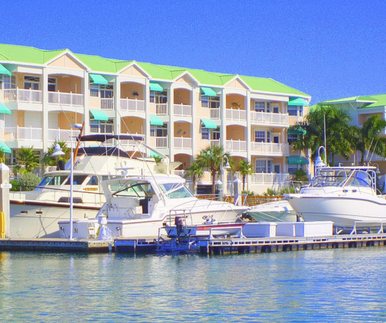 Waterfront marina with boats in Big Coppitt Key Florida