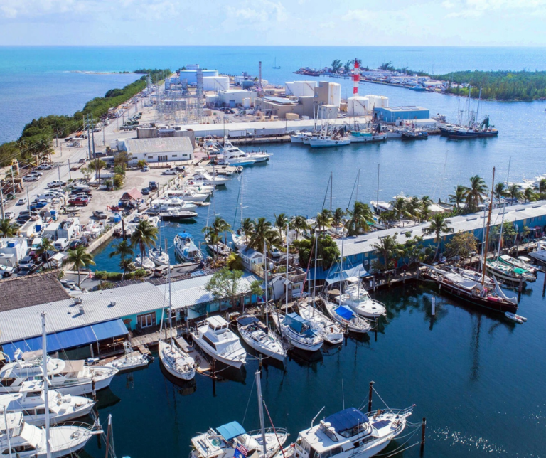 Small marina with boats in Big Coppitt Key Florida