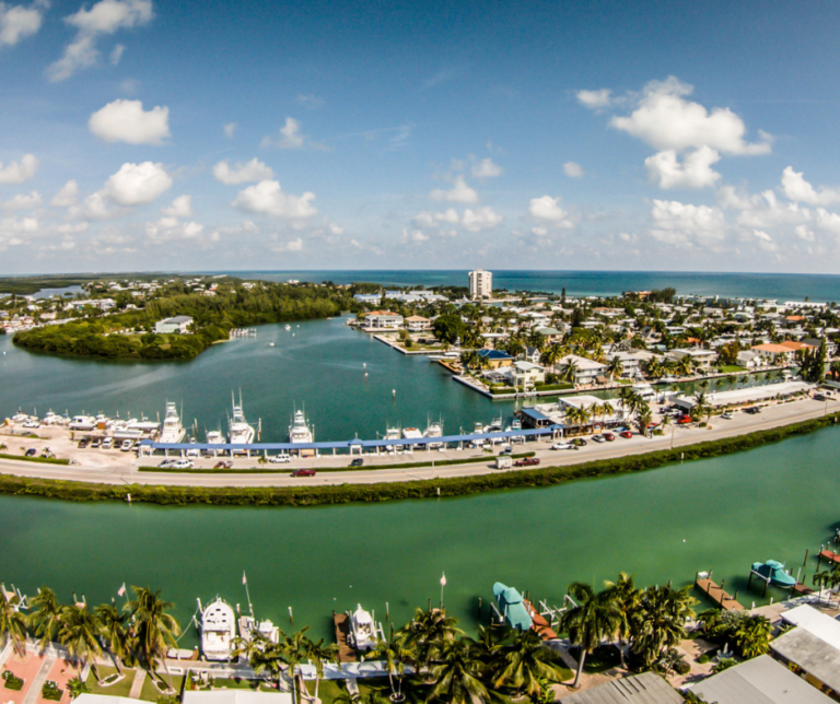 Marina and waterfront area in Key Colony Beach Florida